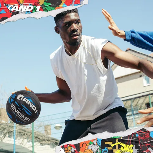 Miniatura 4 de AND1 Enigma - Baloncesto de goma, tamaño reglamentario oficial 7 (29.5 pulgadas), pelota de baloncesto urbano de construcción de canal profundo, Azul
