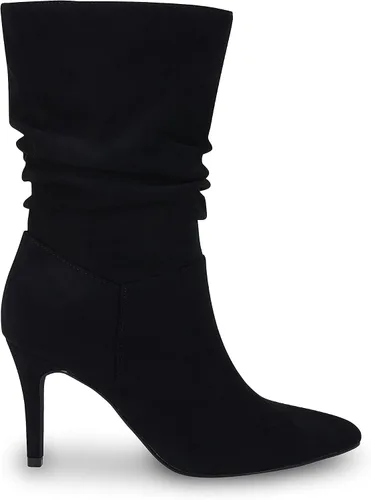 Miniatura 4 de Coutgo Botas holgadas de media pantorrilla para mujer, de gamuza y tacón alto, sin cordones, sexis, puntiagudas