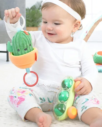 Miniatura 4 de Skip Hop - Jugueto de cochecito para bebés, Farmstand Grow & Play Jitter, Cactus Juguete de cochecito de cactus