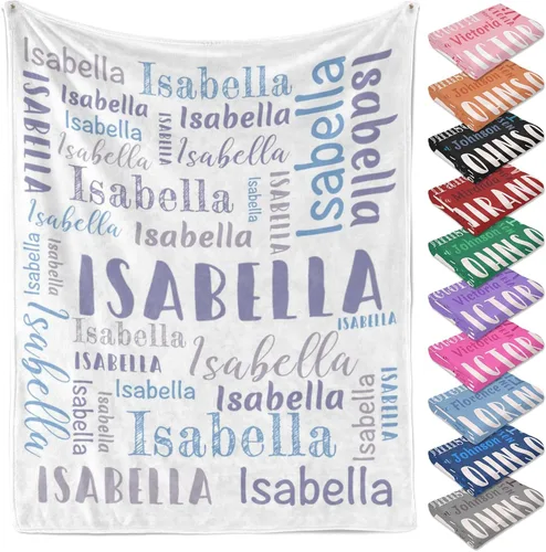 Miniatura 12 de Manta personalizada con texto y nombre para adultos y niños, regalo para cumpleaños, boda, día de San Valentín (30 x 40 pulgadas)