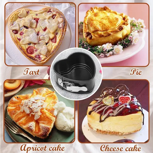 Miniatura 5 de Webake Springform - Juego de 2 moldes para tartas de queso con forma de corazón de 4 pulgadas, accesorios de Instapot, olla a presión, freidora