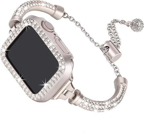 Miniatura 8 de Secbolt - Correa y funda brillante compatible con Apple Watch Band de 1.50 pulgadas, 1.57 pulgadas, 1.61 pulgadas, 1.65 pulgadas, 1.73 pulgadas