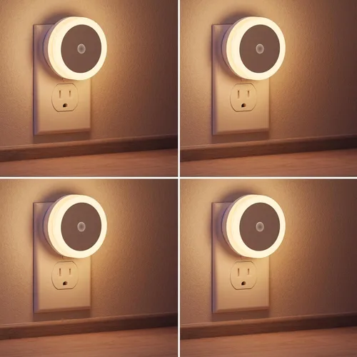 Miniatura 10 de Luces nocturnas enchufables, paquete de 2, luz nocturna LED con sensor para niños, bebé, baño, escalera, pasillo, color blanco frío