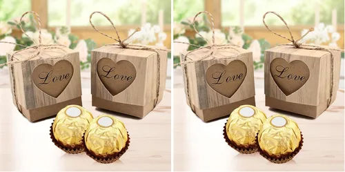 Miniatura 8 de VGOODALL Cajas de regalo pequeñas, cajas de recuerdo de fiesta, 2 x 2 x 2 pulgadas, paquete de 50 unidades para invitados nupciales, baby shower