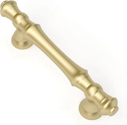 Miniatura 39 de Asidrama 1 paquete de 3 pulgadas (2.992 in) de latón cepillado, tiradores dorados para gabinete de cocina, accesorios para gabinetes de cocina