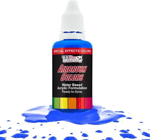 Miniatura 10 de U.S. Art Supply Pintura acrílica rosa neón para aerógrafo, 8 onzas, lista para rociar, pintura con pincel de aire para uñas, modelos, tela, pintura