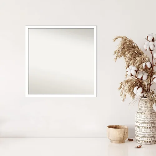 Miniatura 714 de Amanti Art Espejo de baño blanco para sobre el fregadero, 32 x 45 pulgadas, espejo de tocador rectangular blanco esbelto, marco de madera moderno