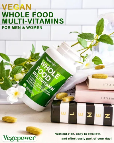 Miniatura 5 de Multivitamínico vegano de alimentos integrales con hierro, multivitamínico diario para hombres y mujeres, multivitaminas metiladas, complejo B