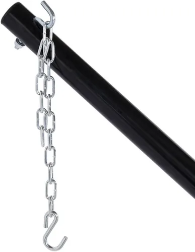Miniatura 7 de Lazy Daze Hammocks Hamaca portátil de acero resistente de 15 pies con ganchos y cadenas para exteriores, patio, patio trasero, capacidad de 450 Negro