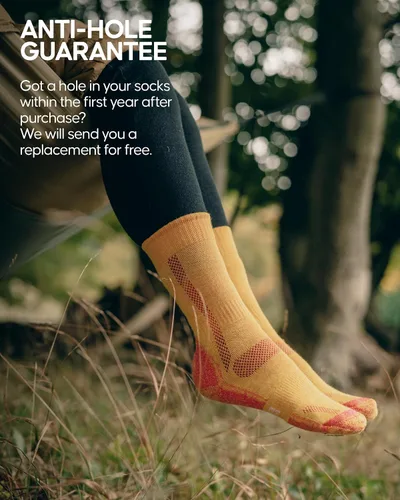 Miniatura 4 de DANISH ENDURANCE Calcetines de senderismo de lana merina, acolchados, para hombres, mujeres y niños
