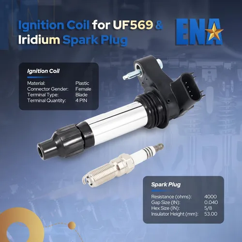 Miniatura 2 de ENA Paquete de 6 bobinas de encendido con 6 bujías de iridio 3.6 V6 2010 2012 2013 2014 2015 2016 compatible con Buick Chevy Cadillac Malibu Allure