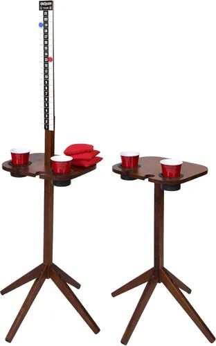 GoSports ScoreCaddy - Juego de 2 mesas de marcador para exteriores con soportes para bebidas, accesorio perfecto para juegos de Cornhole y patio