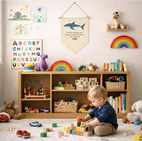 Miniatura 7 de Decoración de animales marinos, letrero de bandera del océano, regalo para bebés, niños y niñas, banderines para decoración de pared, regalo