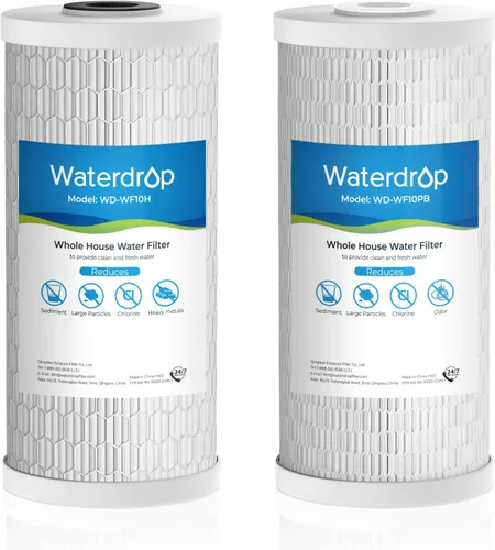 Miniatura 12 de Waterdrop WF10F Whole House Water Filter, Iron Filter, Compatible with WHF21-FG, Reduces Iron & Manganese Filter Cartridge, 6 Months, 2 Pack