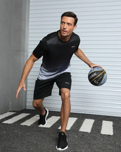 Miniatura 4 de Conjuntos de entrenamiento para hombre, ropa atlética, camisetas de fútbol, pantalones cortos, paquete de 3 unidades, baloncesto, correr, gimnasio