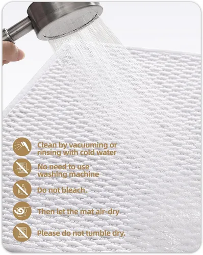 Miniatura 6 de Color&Geometry Alfombras de baño con parte trasera de goma, antideslizante, lavable a máquina, alfombra bohemia de felpilla suave y absorbente