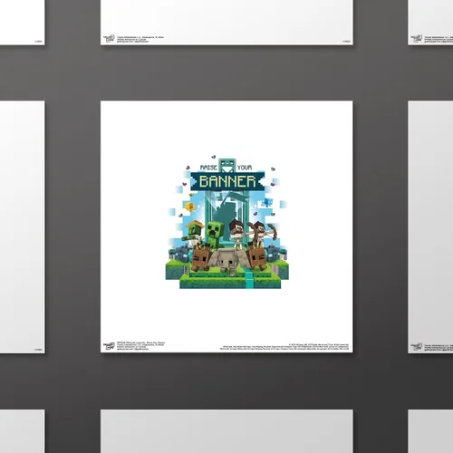 Miniatura 2 de Trends International Gallery Pops Minecraft: Legends - Arte de pared con texto en inglés "Raise Your Banner", versión sin marco, 12 x 12 pulgadas