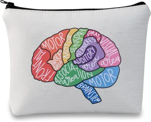 Miniatura 10 de G2TUP Brain Anatomy Gift Neuroscience Cosmetic Bag Neurology Nurse Makeup Bag Nursing S-tudent Anatomical Layout Brain Zipper Travel Bag