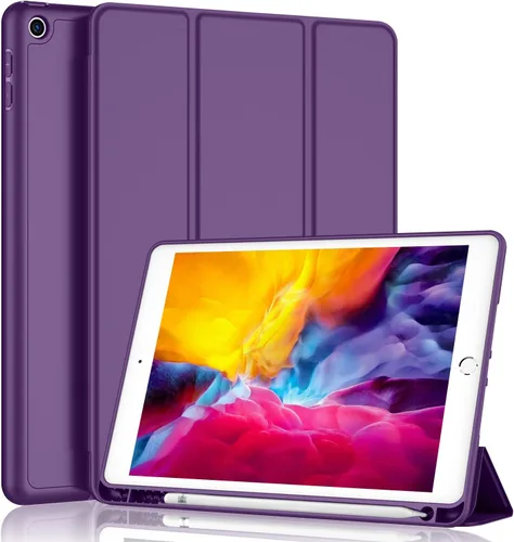 Miniatura 13 de iMieet Funda para iPad 9.7 (modelo 2018/2017, 6ª/5ª generación), funda inteligente con soporte para lápiz y parte trasera de silicona suave de piel