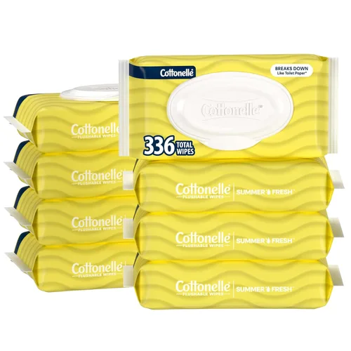 Miniatura 16 de Cottonelle XL Toallitas húmedas desechables, Toallitas para adultos grandes, 2 paquetes de tapa abatible, 45 toallitas por paquete