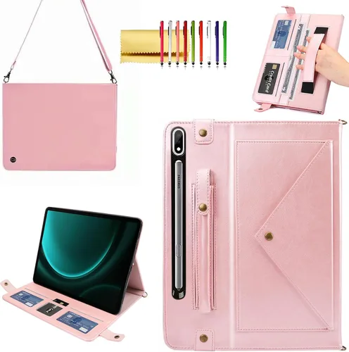 Miniatura 72 de Bolso Funda para Samsung Galaxy Tab S10 FE/S9 FE 10.9"/S9/S8/S7 11", Techcircle Folio con Soporte Cruzado, Billetera con Ranura para Lápiz S Pen