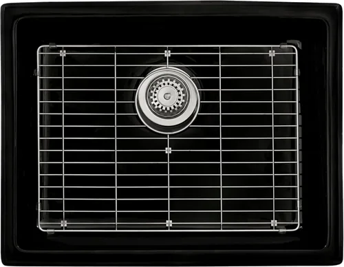 Miniatura 3 de Ruvati RVL2420BK - Fregadero de cocina de montaje inferior/empotrado de arcilla refractaria de 24 pulgadas - negro brillante