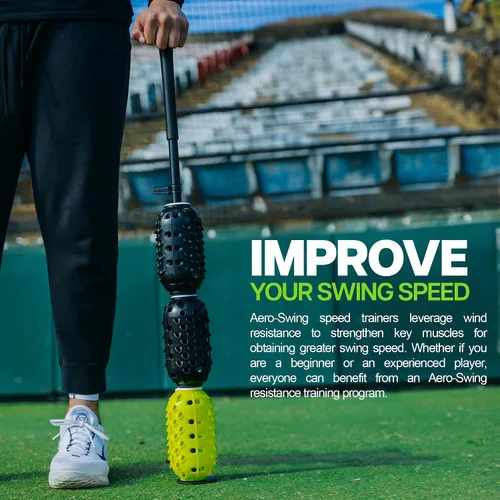 Miniatura 6 de Aero Swing - Entrenador de swing de béisbol y softbol, las piñas de resistencia al viento del swing del bate generan más velocidad de bate de más