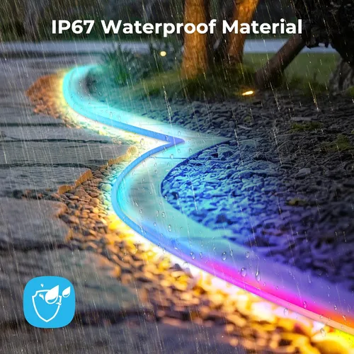 Miniatura 3 de Luces de cuerda de neón LED de 50 pies, control de luces de cuerda LED flexibles con aplicación/control remoto, IP67 para exteriores RGB que cambian