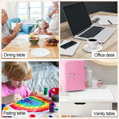 Miniatura 5 de 4 protectores de mesa transparentes de 12 x 16 pulgadas de plástico de 0.059 in de grosor, impermeable, fácil de limpiar, resistente a la limpieza