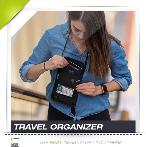 Miniatura 7 de Lewis N. Clark cartera de bloqueo RFID para Cuello), 1267BLK
