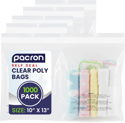Miniatura 11 de Paquete de 500 bolsas de polietileno transparentes de 9 x 12 pulgadas – Bolsas de plástico autosellantes para embalaje, envío y almacenamiento