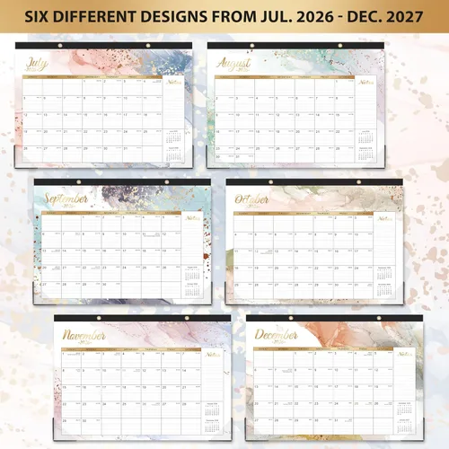 Miniatura 7 de Calendario de escritorio 2026-2027 – Calendario 2026-2027 de julio de 2026 a diciembre de 2027, 17 x 12 pulgadas, calendario de pared/escritorio