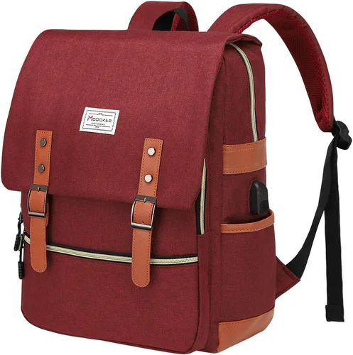 Miniatura 12 de Modoker - Mochila vintage para laptop, para mujeres y hombres, mochila para la escuela y la universidad