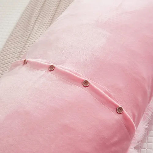 Miniatura 5 de Funda de Almohada Corporal de Piel Sintética Peluda y Esponjosa 21"x54" Cierre de Botón Fundas de Almohada de Terciopelo Funda de Almohada Corporal