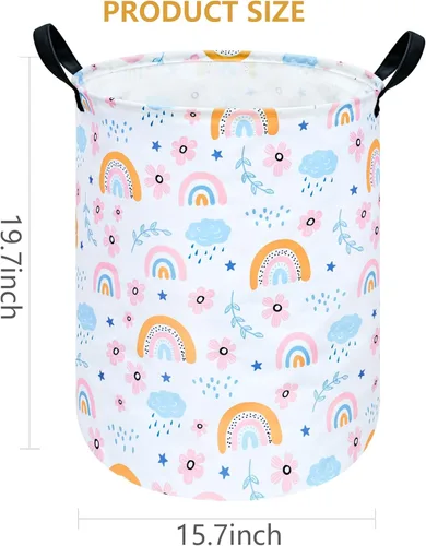 Miniatura 7 de Cesta Redonda de Almacenamiento para Ropa Sucia, Contenedores de Guardería para el Hogar, Contenedores de Regalo con Asas