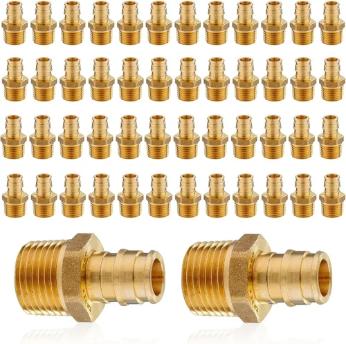 Miniatura 29 de Paquete de 5 accesorios de expansión Seelink PEX-A, adaptador NPT roscado macho de 1/2 x 3/4 pulgadas, accesorio de tubería de expansión de latón