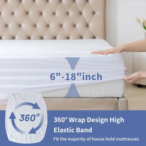 Miniatura 4 de Protector de colchón individual - Funda de colchón suave 100% impermeable y refrescante (39 x 80 pulgadas) Tamaño de cama suave, transpirable