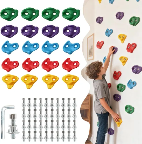 Juego de 20 soportes grandes para escalada en roca para niños, grandes soportes de escalada para adultos para pared de roca para escalada de pared