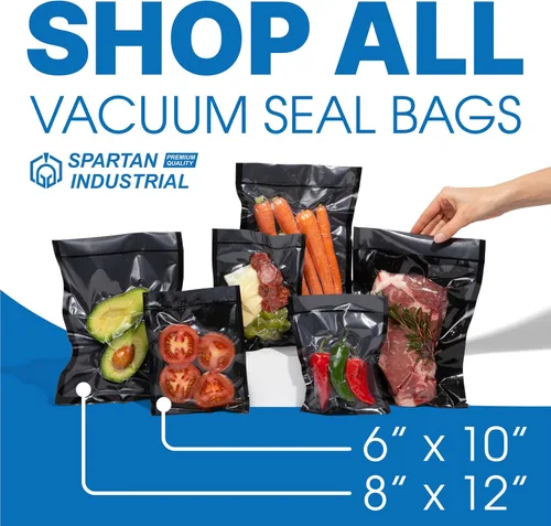 Miniatura 9 de Spartan Industrial Bolsas selladoras al vacío de 6 x 10 pulgadas, 100 bolsas de almacenamiento de alimentos sin BPA para marinar, congelar, cocinar