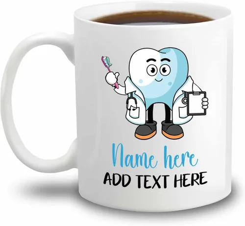 Miniatura 9 de Taza de café blanca personalizada para dentista ortodoncista de 11 onzas, 15 onzas, un dentista verdaderamente genial es difícil de encontrar
