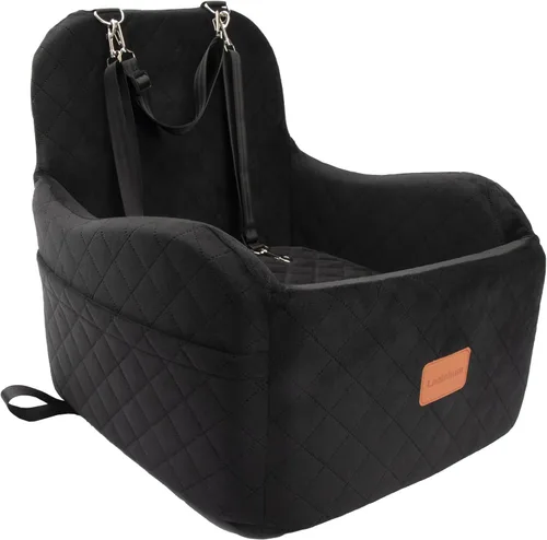 Miniatura 12 de Lealchum Asiento elevador de coche para perros pequeños/medianos, almohadilla elevada de 6 pulgadas de espuma viscoelástica, completamente Negro/Gris