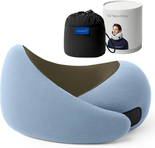 Miniatura 17 de Ostrichpillow Go Almohada Cervical, Almohadas de Viaje para Aviones, Almohada de Viaje de Espuma Viscoelástica Premium, Diseño Ergonómico 360º