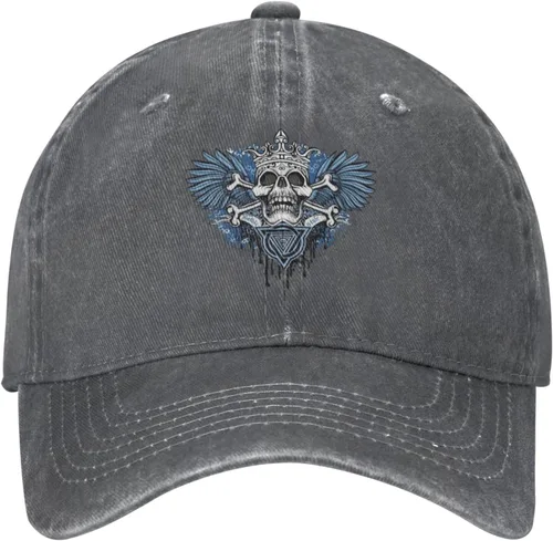 Miniatura 2 de Cowboy Hat Trendy Hats for Man and Women Djustable Four Season Outdoor Baseball Cap of Hell Skull with Angel Deep Heather