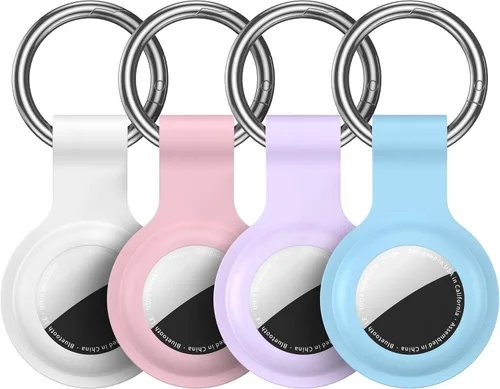 Miniatura 34 de Paquete de 4 llaveros compatibles con AirTag para AirTag de 1ª y 2ª generación, para AirTag de 1ª y 2ª generación, funda para AirTag, rastreador