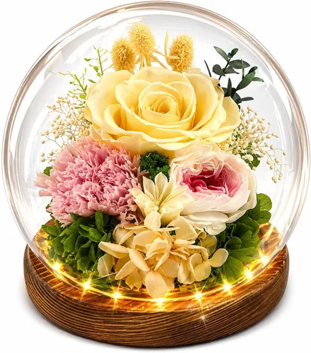 Miniatura 8 de Regalo de graduación de rosa morada para ella, regalos de cumpleaños para mujeres, rosa para siempre en flores frescas de vidrio, regalos de figura