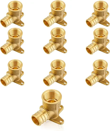 Miniatura 11 de Paquete de 5 accesorios PEX, adaptador de codo de oreja NPT roscado hembra Pex de 1/2 pulgadas x 1/2 pulgadas, accesorios de engarce de latón