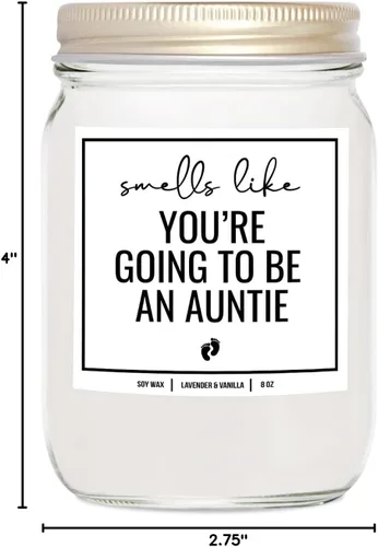 Miniatura 8 de You Nique Designs - Vela de embarazo para tía, hermana, tía de 8 onzas, regalo de revelación de embarazo para tía, huele a tu tía, regalos para tía