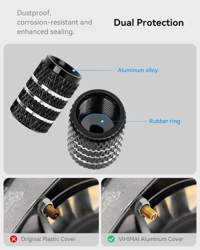 Miniatura 4 de 4 tapas de vástago de válvula de neumático para Tesla modelo Y X S 3, tapa de vástago de válvula de aleación de aluminio, accesorio universal Negro