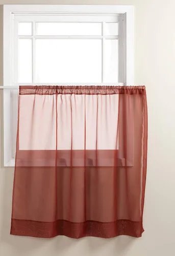 Miniatura 41 de Stylemaster Elegance Cenefa recta de gasa transparente, 60 x 14 pulgadas, color dorado