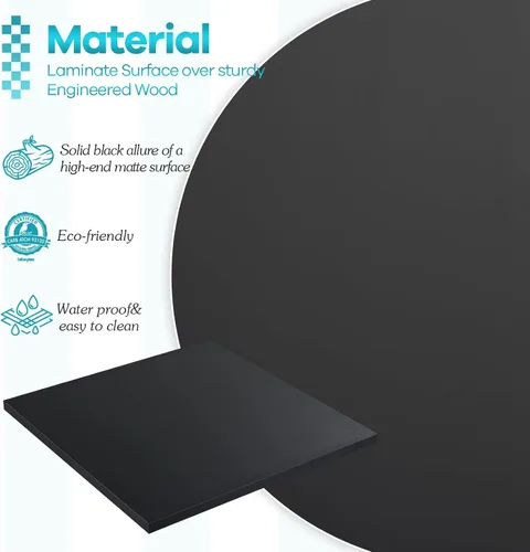 Miniatura 4 de Kaboon Mesa universal de 24 x 24 pulgadas, paquete de 2, solo encimera reversible de melamina, uso doméstico o comercial en interiores, 1 pulgada